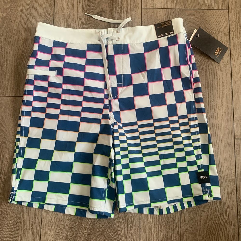 Vans of the wall board shorts skewed checkered design